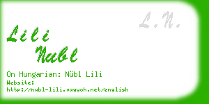 lili nubl business card