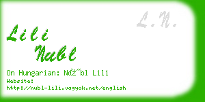 lili nubl business card